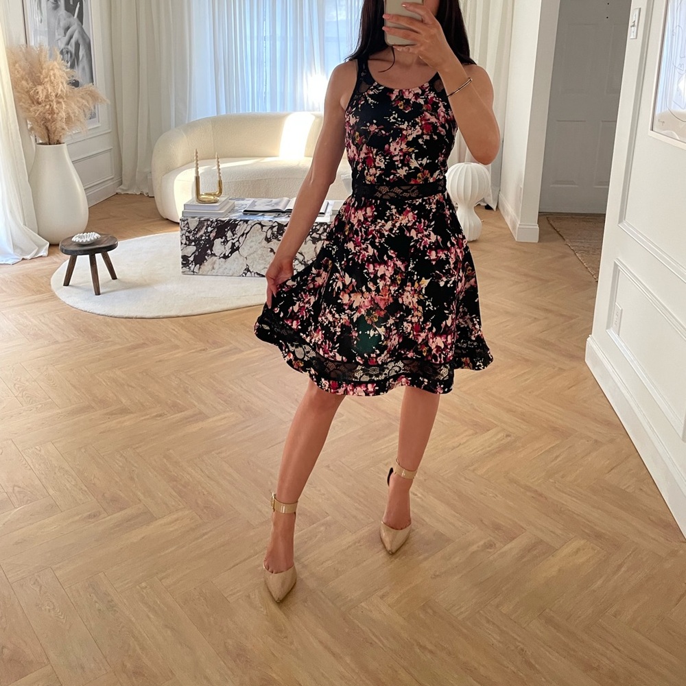 Material Girl Floral Lace Sun Dress Small